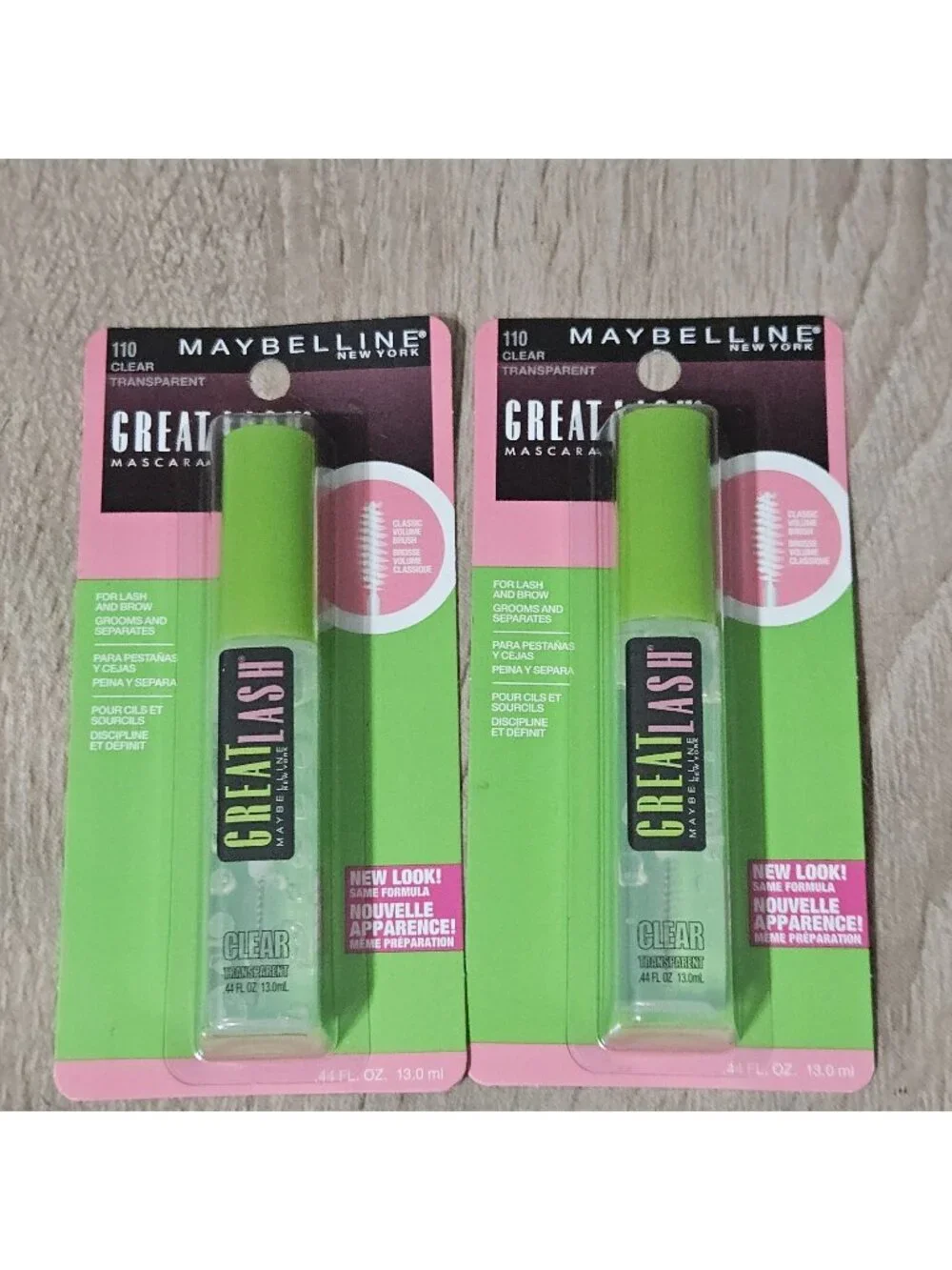 2 Maybelline Great Lash Clear # 110 Mascara For Lashes And Brows